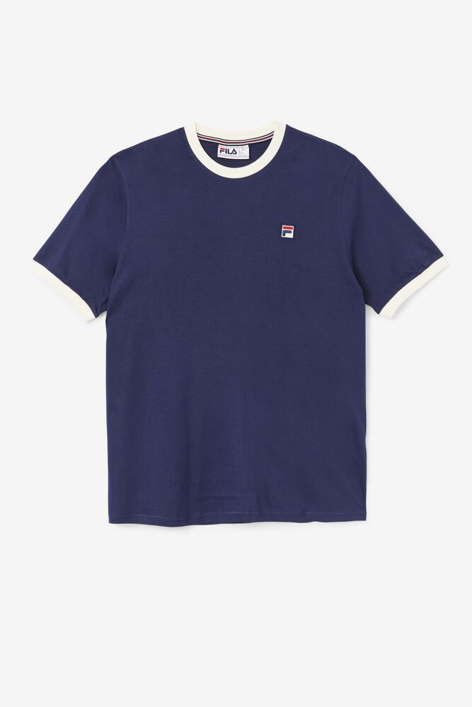 Fila T-Shirt Mens Navy - Marconi Ringer - Philippines 7615093-WL